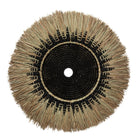 Wanddecoratie macramé raffia zwart naturel 60x3 cm