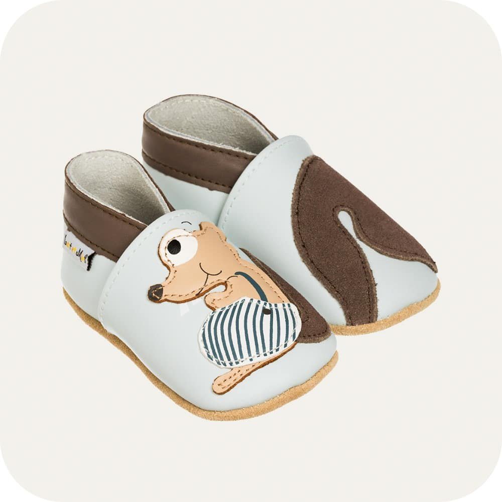 Babyslofjes leer suède zool