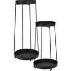 Plantenstandaard set van 2 zwart 46 en 58 cm