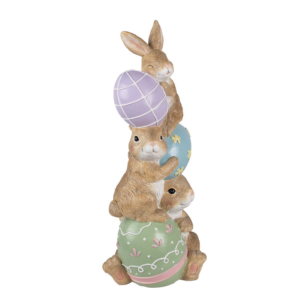 Decoratiebeeld konijn 31x25x72 cm bruin keramiek
