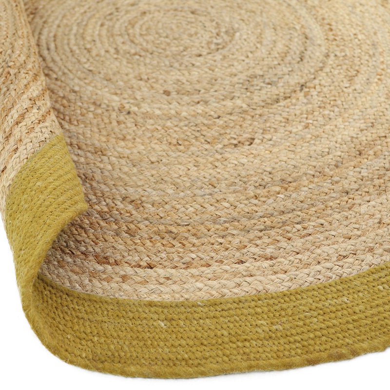 Vloerkleed jute wol katoen Ø140 cm