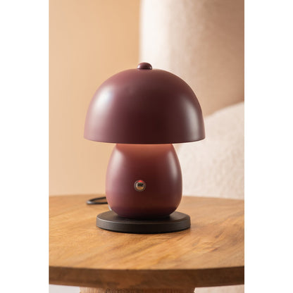 Tafellamp LED rood ijzer 14x18 cm