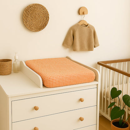 Gingham organic cotton changing pad cover