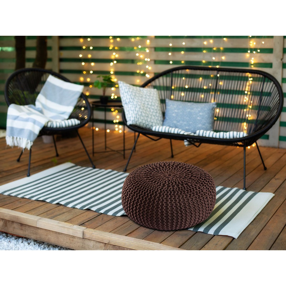 Pouf buiten Ø55x37 cm gerecycled plastic