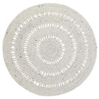 Vloerkleed rond 140 cm wol katoen ecru