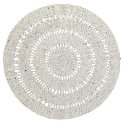 Round Openwork gezellige wollen tapijt Bibek Natural M