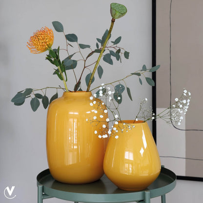 Vaas glas geel 29x21 cm