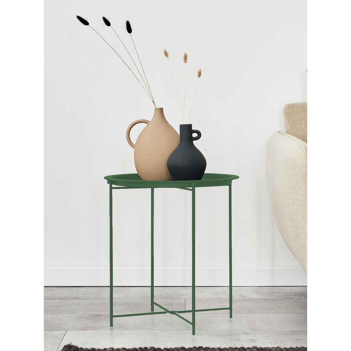 Bijzettafel metaal Ø 47x51 cm opvouwbaar