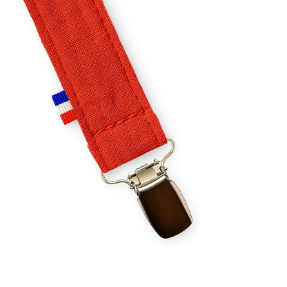 Organic Cotton Pacifier Clip Teddy Strawberry