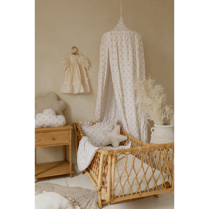 Mousseline Baldakijn Boho Flowers Voor Wieg En Kinderkamer