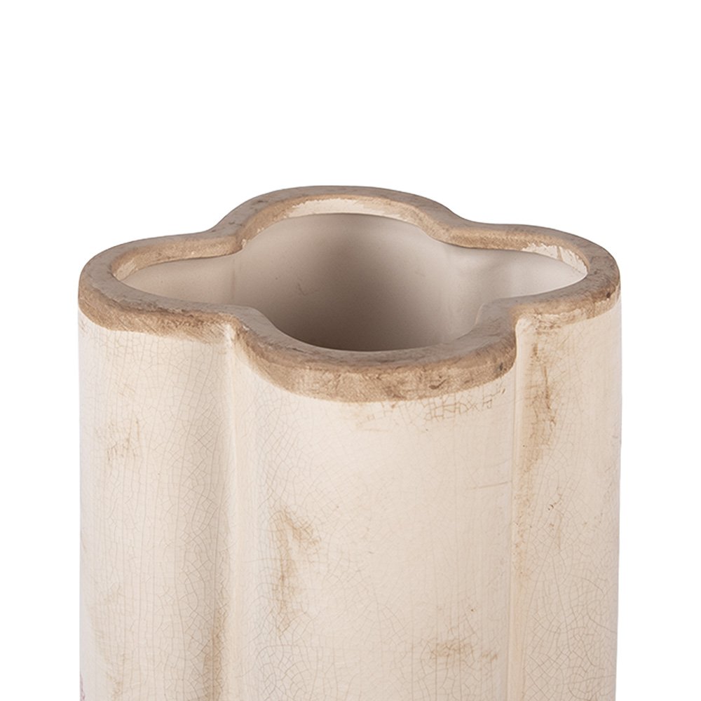 Vaas 16x36 cm beige keramiek
