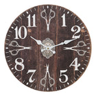 Wandklok 34 cm MDF bruin wit
