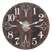 Wandklok 34 cm MDF bruin wit