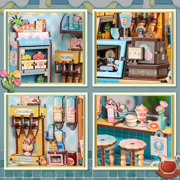 3D DIY huisje Bella's Ice Cream 16x16x21 cm