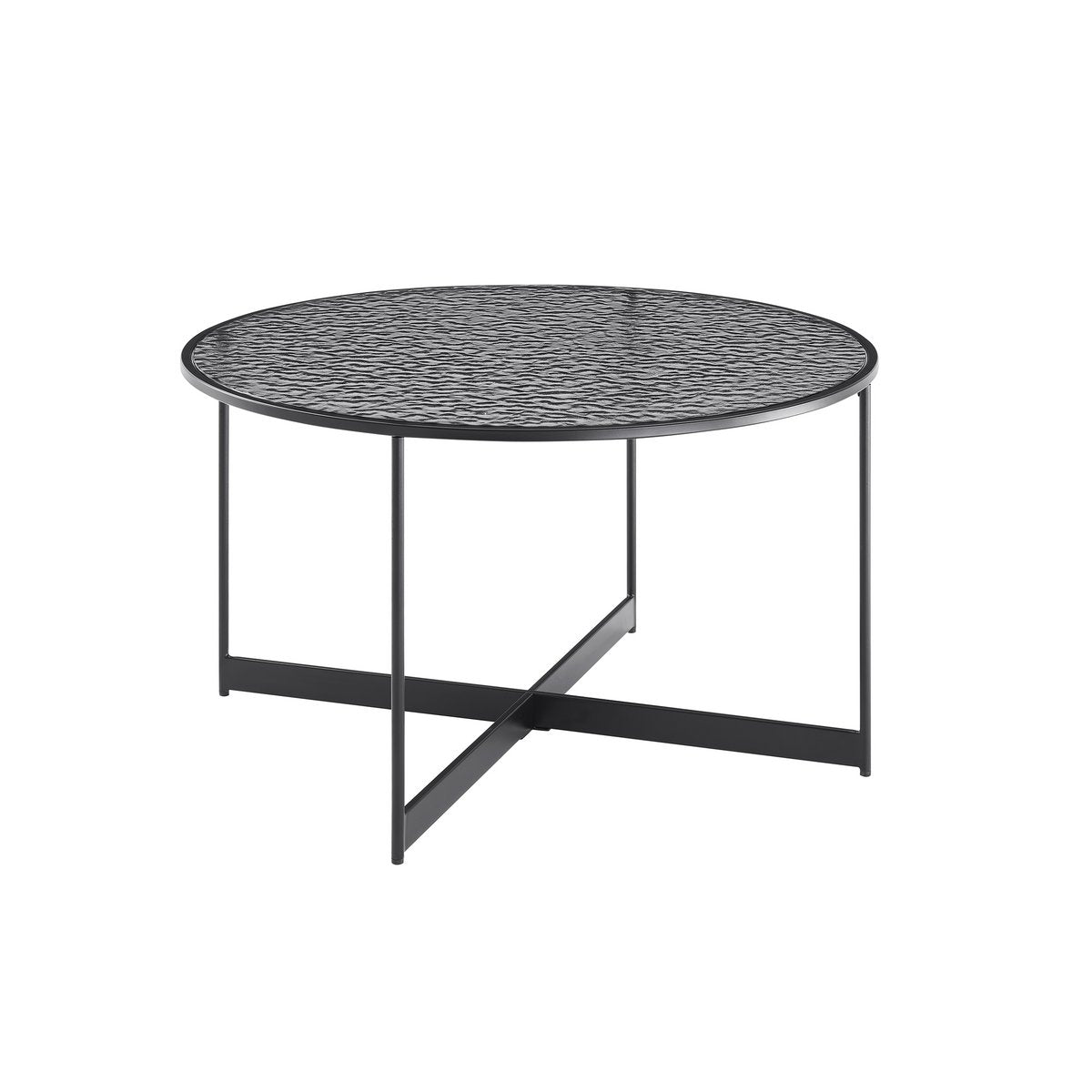 Salontafel rond Ø 80 cm rookglas zwart