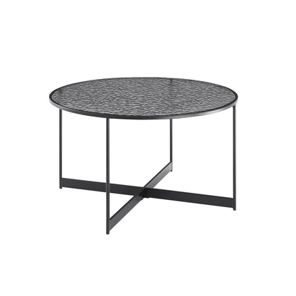 Salontafel rond Ø 80 cm rookglas zwart