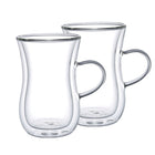 Dubbelwandige theeglazen 200ml set van 2 transparant