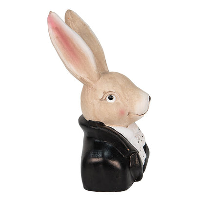 Figurine Rabbit 11x9x19 cm Black Magnesium (MGO) Home Accessories