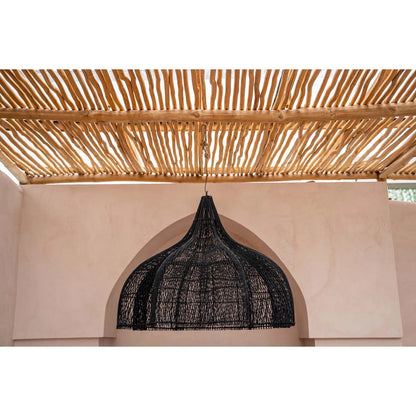 Hanglamp rotan 110x110x80 cm zwart