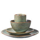 Tabo Dinnerware Set 4 Persons Green Ceramic Robust Handmade