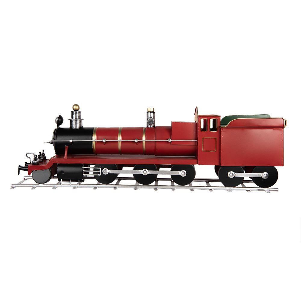 Decoratie Beeld Trein 86x18x27 cm Rood Metaal