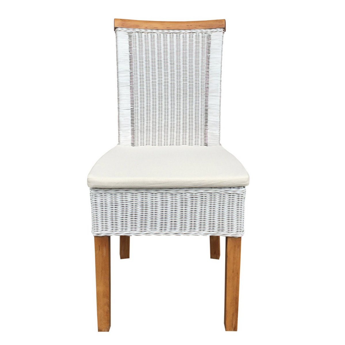 Eetkamerstoelen Perth Rattan Witte Mand Stoelen Zesdelig