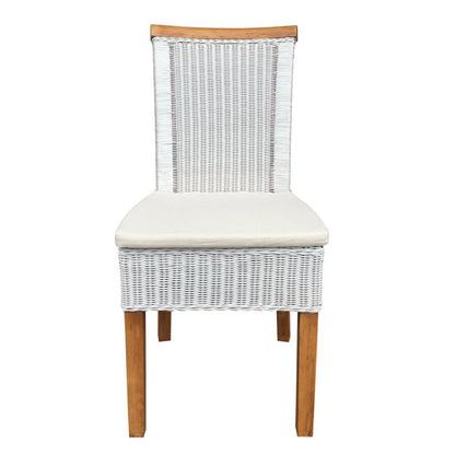 Eetkamerstoelen Perth Rattan Witte Mand Stoelen Zesdelig