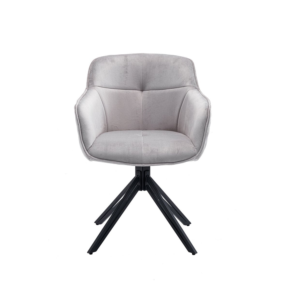 Fauteuil lichtgrijs fluweel draaibaar 360°