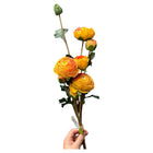 Kunstbloemen boeket ranonkels oranje 55 cm