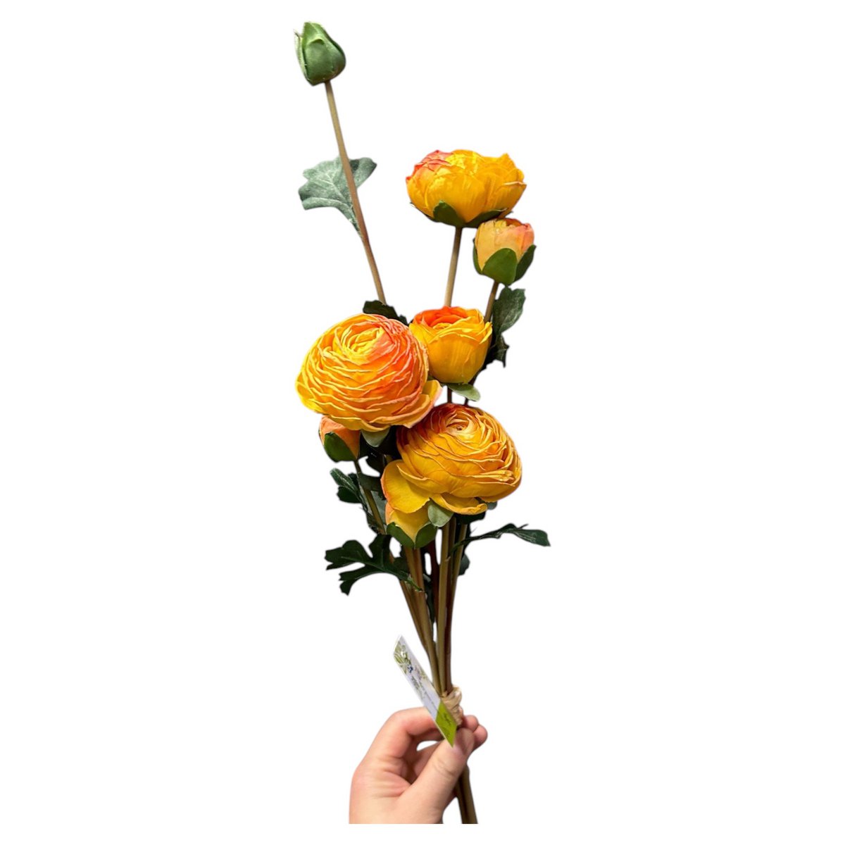 Kunstbloemen boeket ranonkels oranje 55 cm