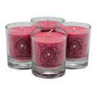 Chakra kaarsen set 4 stuks rood ca. 6 cm