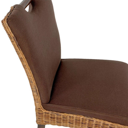 Eetkamerstoel rattan mango hout bruin 46x59x91 cm