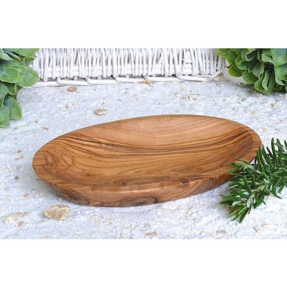 Olijfhouten schaaltje ovaal 17-19x11x3 cm