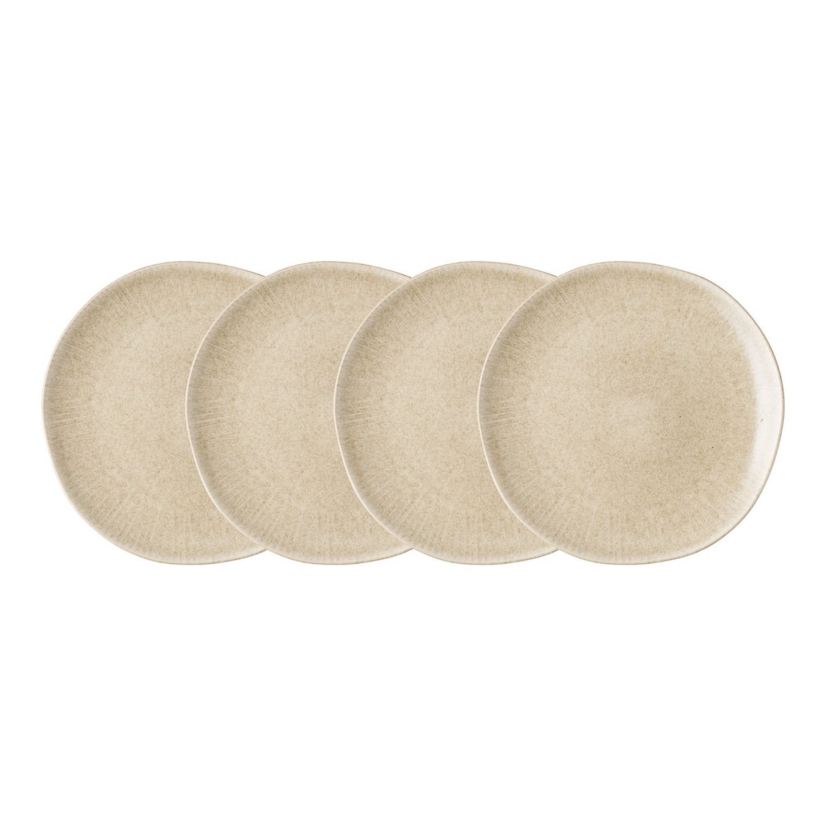 Lunchbord keramiek beige ø21 cm set van 4