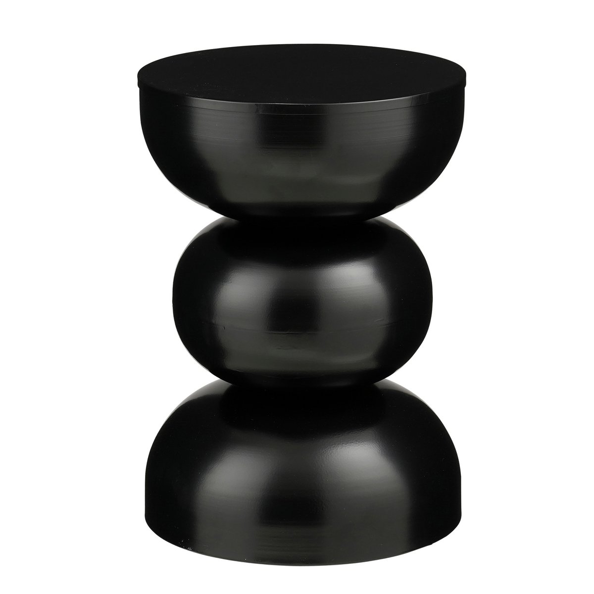 Bijzettafel rond 46x32 cm ijzer zwart