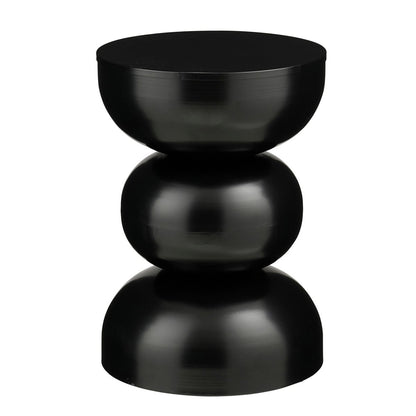Bijzettafel rond 46x32 cm ijzer zwart