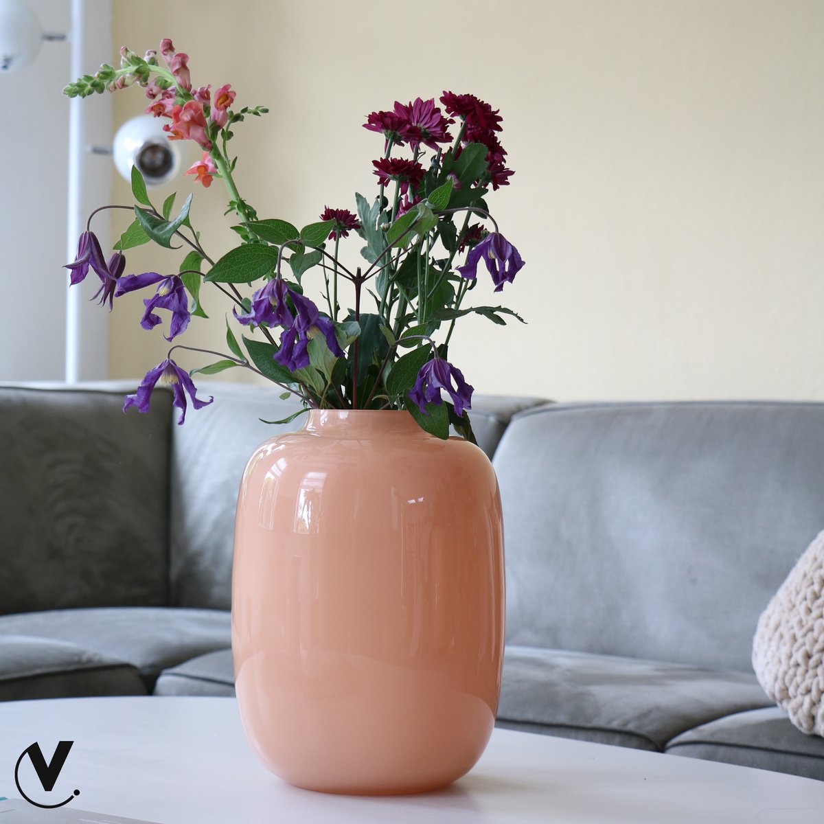 Vaas Artic M pastel peach Ø25 x H35 cm glas