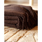 Wool bouclé blanket PARIS dark brown