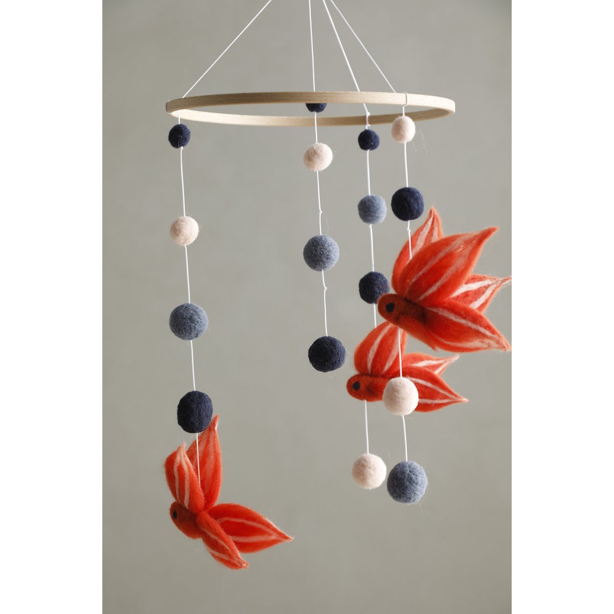 Babymobiel 20.5 cm wolvilt oudroze