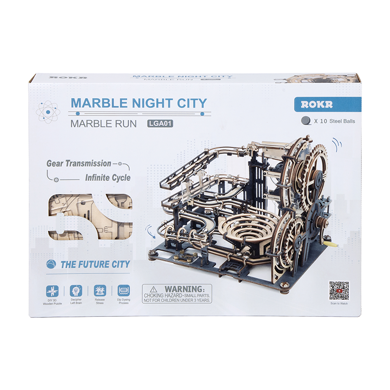 Knikkerbaan 3D houten puzzel 294 stukjes 32.5x21.4x22.8 cm