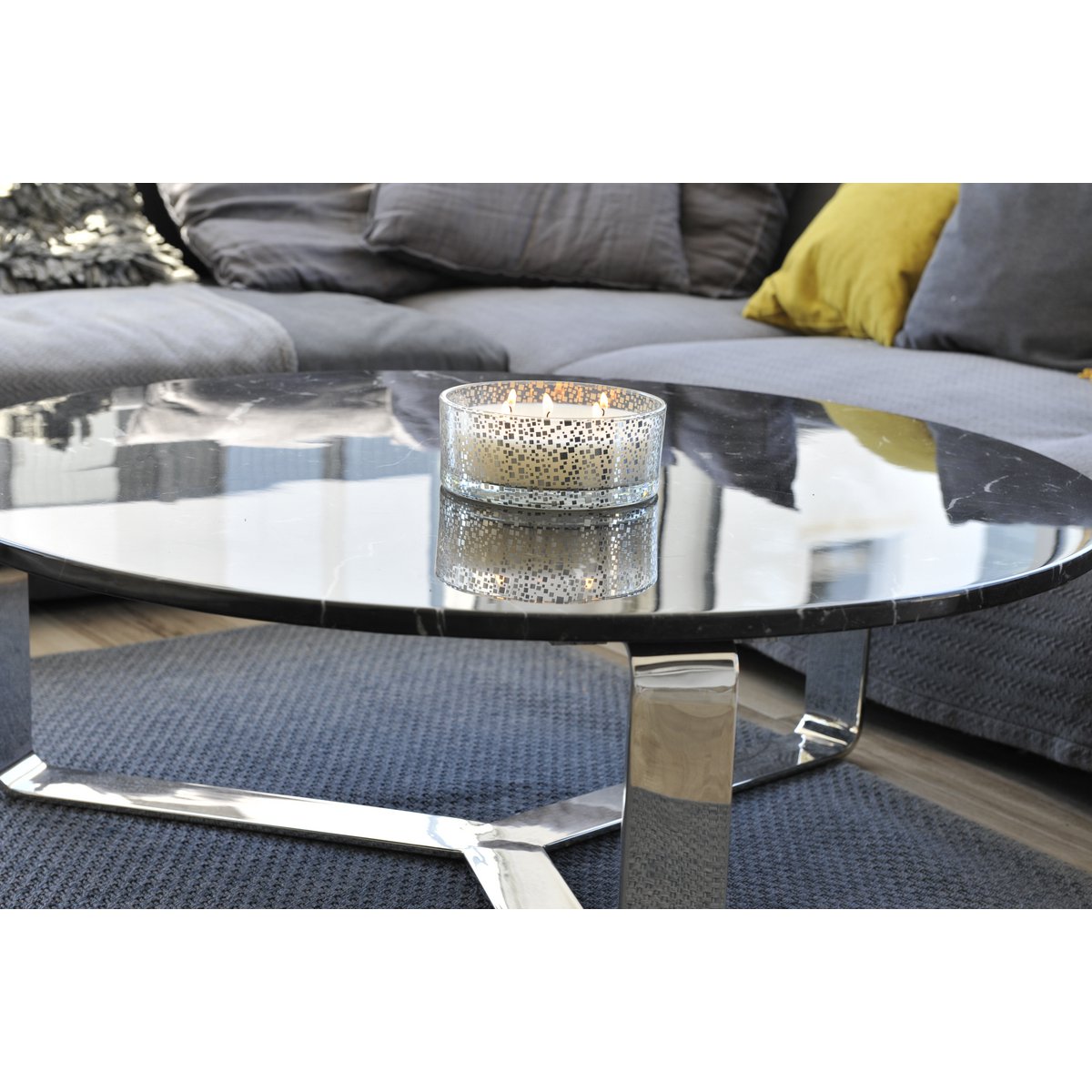 Aulica Vanille Geparfumeerde Kaars In Zilveren Glazen Pot