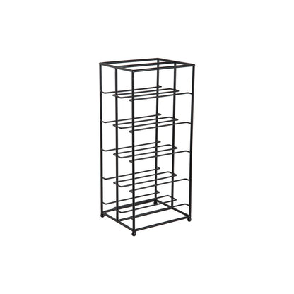Wijnrek dubbele vloer 25x25x57 cm ijzer zwart