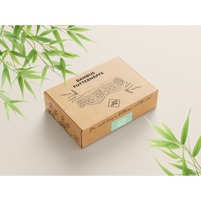 NE & NO® Bamboo Double Bowl for Cats and Dogs
