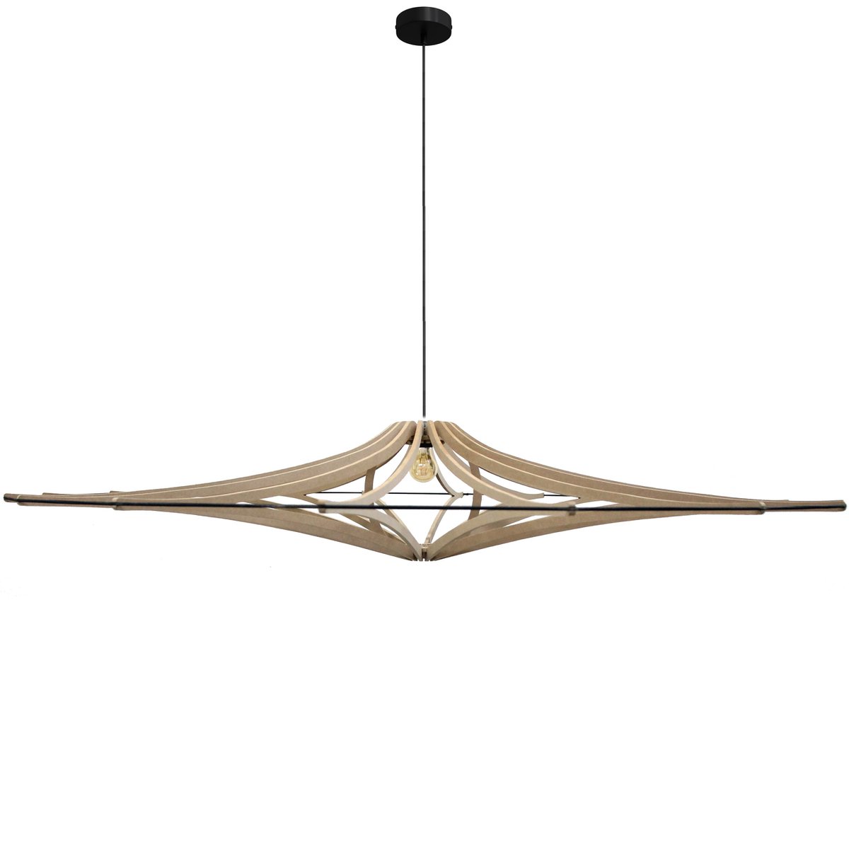 Hanglamp XL 160 cm zwart MDF