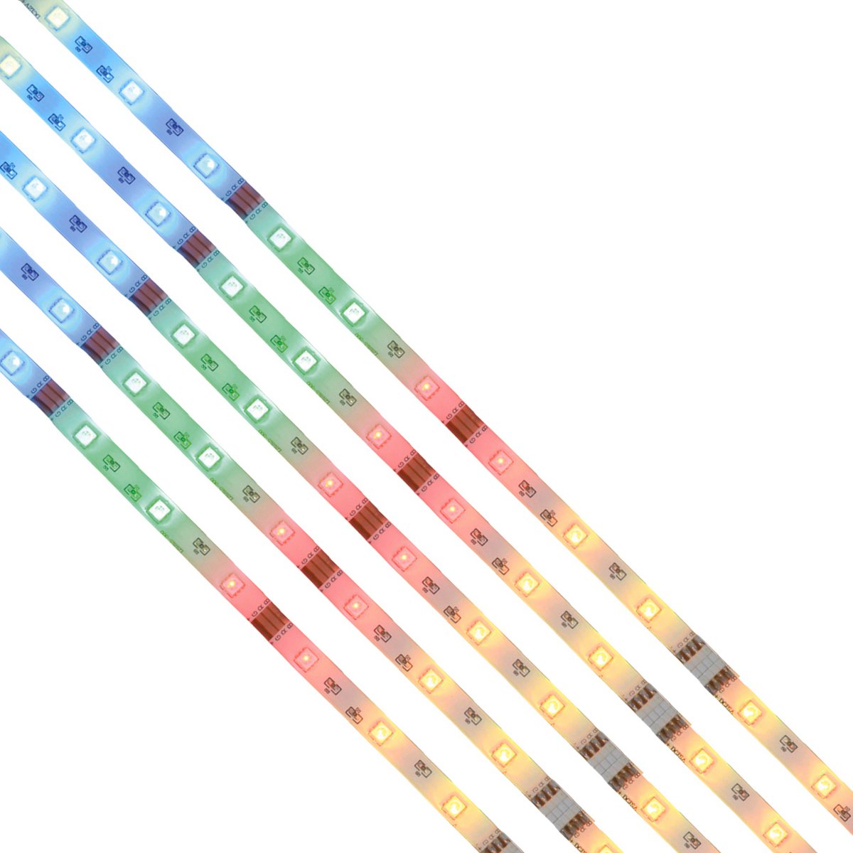5x 1m RGB LED Strip Met Kleurverandering Dimbaar Voor Sfeer