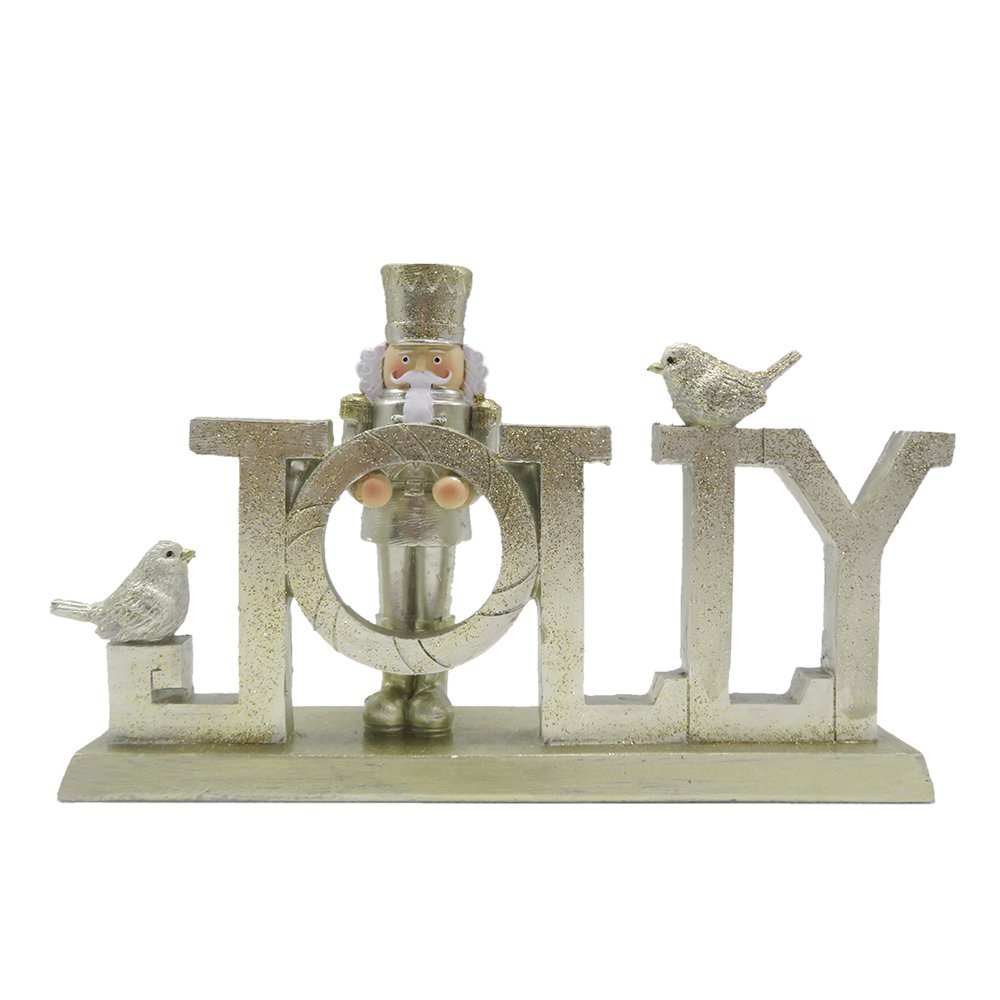 Nutcracker Figurine 18 cm Gold-colored Plastic Christmas Decoration