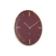 Wandklok 35 cm ijzer rood