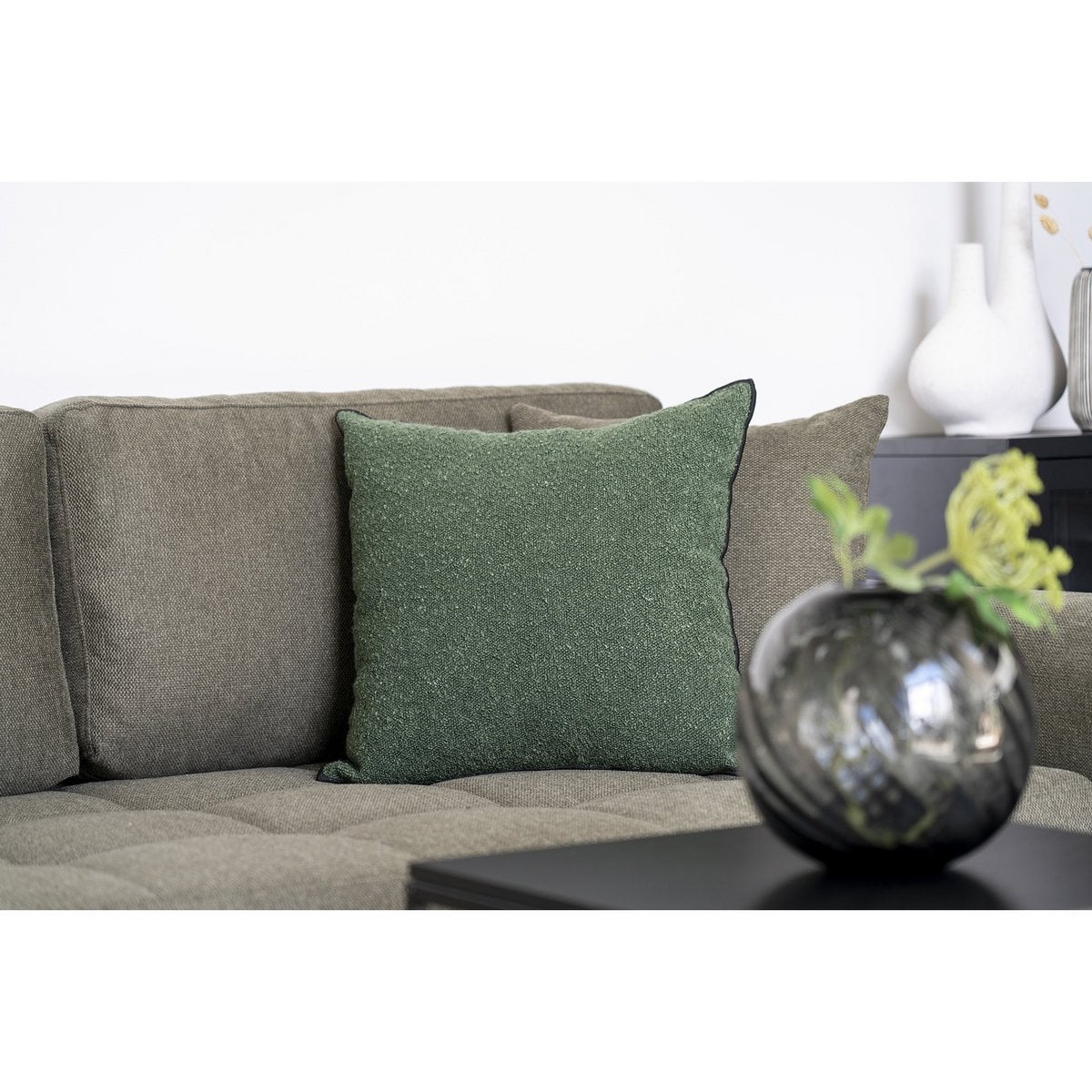 Lismore Kussen - Kussen, polyester, katoen, groen, 45x45 cm
