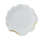Flat plate in white porcelain with gold rim