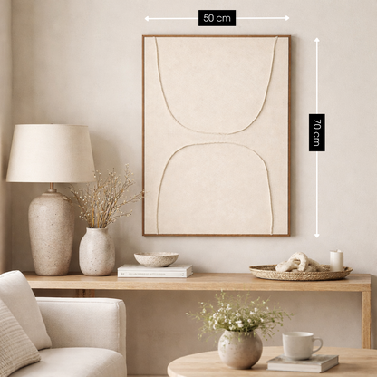 Wanddecoratie 70x50x3.5 cm polyester beige